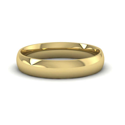 9ct Yellow Gold 4mm Court Shape (Comfort Fit) Classic Weight Wedding Ring Down View