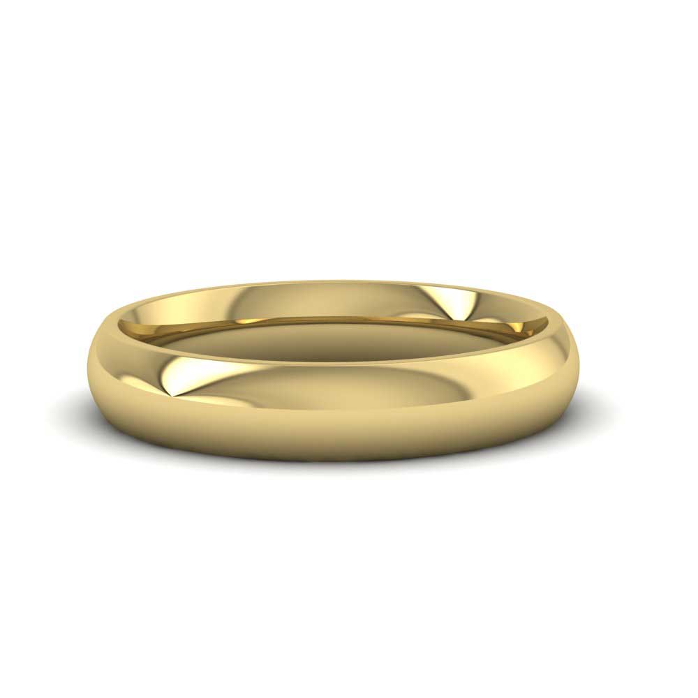9ct Yellow Gold 4mm Court Shape (Comfort Fit) Extra Heavy Weight Wedding Ring Down View