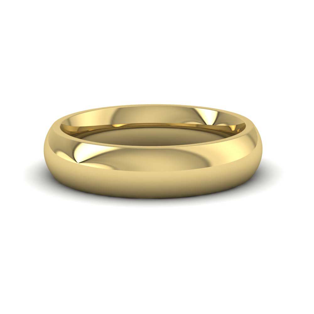 9ct Yellow Gold 5mm Court Shape (Comfort Fit) Super Heavy Weight Wedding Ring Down View