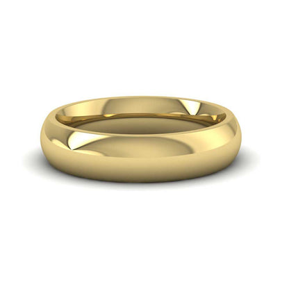 14ct Yellow Gold 5mm Court Shape (Comfort Fit) Super Heavy Weight Wedding Ring Down View