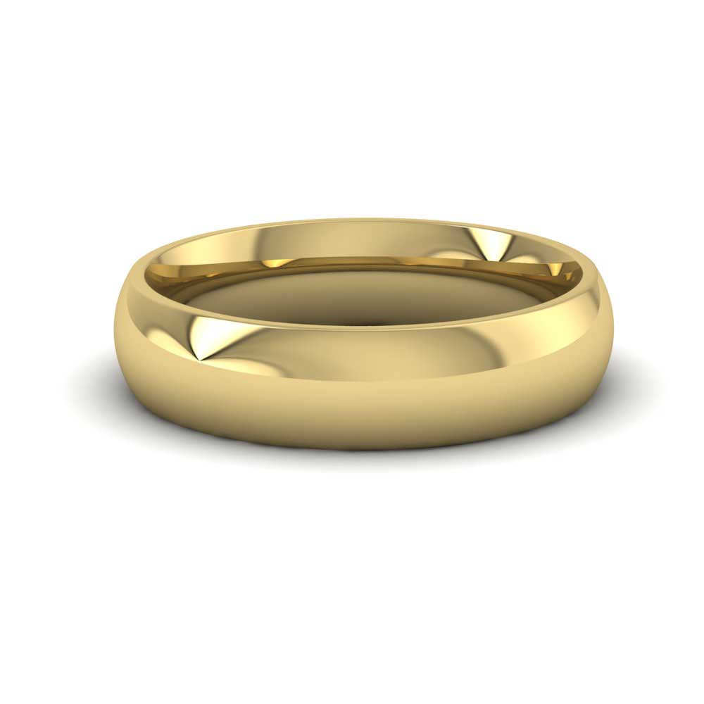 14ct Yellow Gold 5mm Court Shape (Comfort Fit) Extra Heavy Weight Wedding Ring Down View