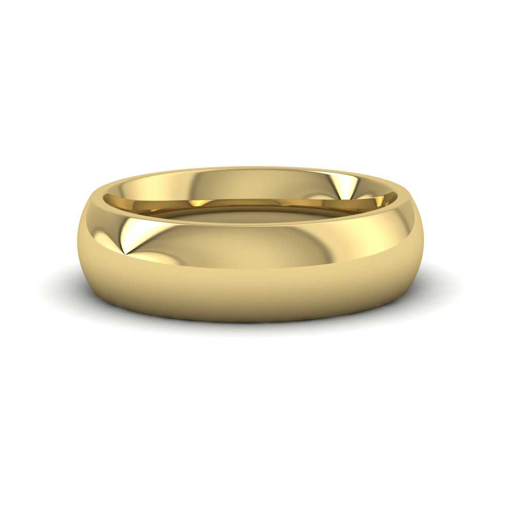 9ct Yellow Gold 6mm Court Shape (Comfort Fit) Super Heavy Weight Wedding Ring Down View