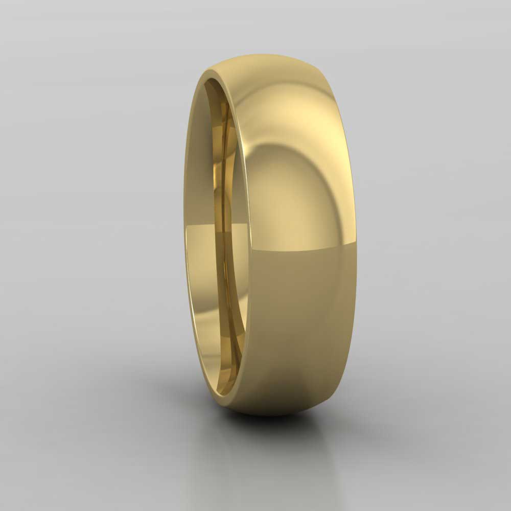 18ct Yellow Gold 6mm Court Shape (Comfort Fit) Extra Heavy Weight Wedding Ring Right View