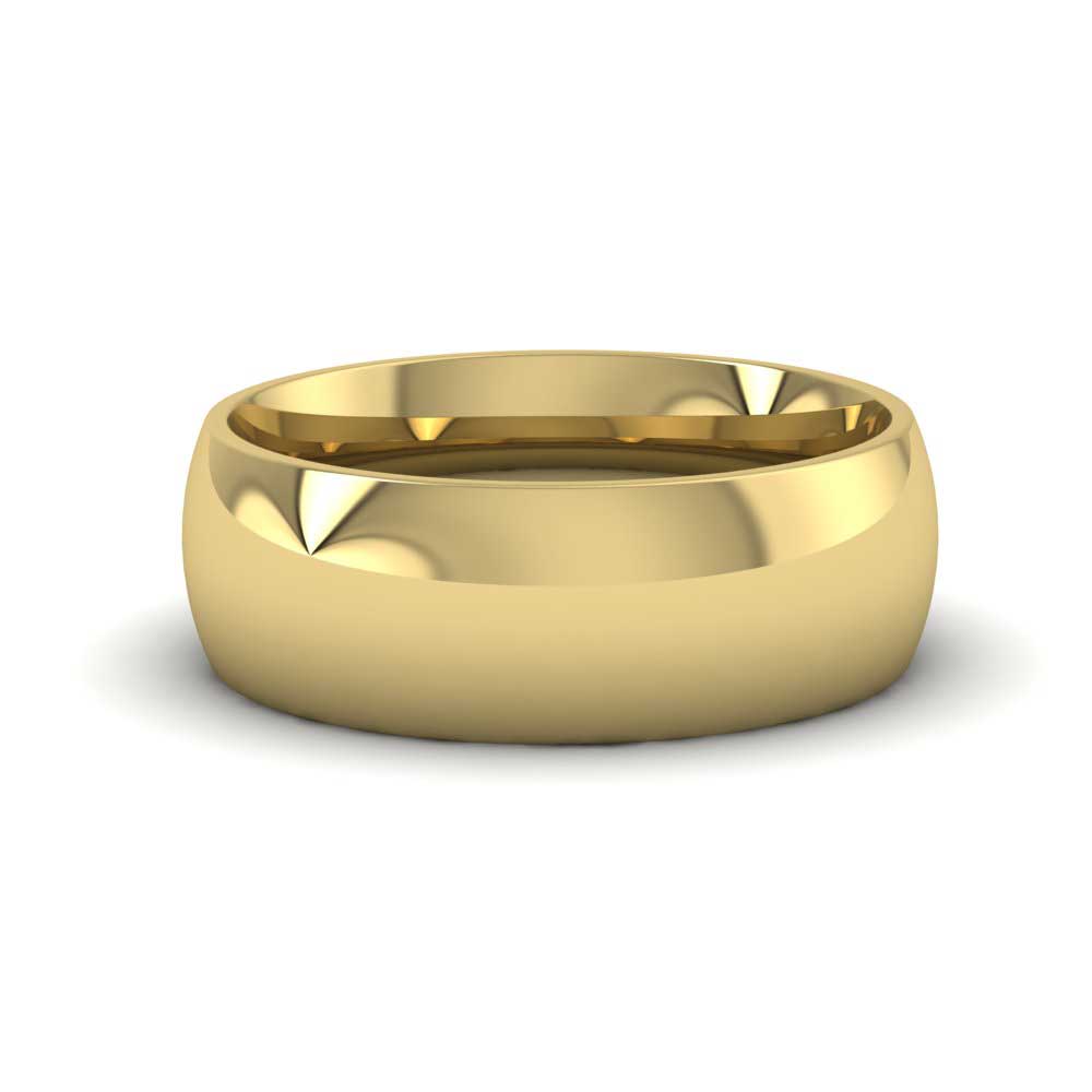 9ct Yellow Gold 7mm Court Shape (Comfort Fit) Extra Heavy Weight Wedding Ring Down View