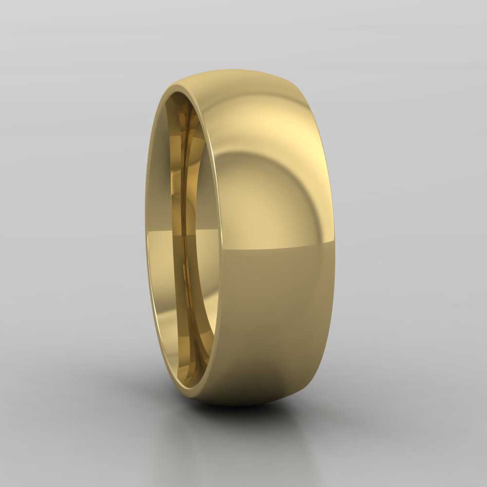 9ct Yellow Gold 7mm Court Shape (Comfort Fit) Extra Heavy Weight Wedding Ring Right View