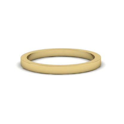 22ct Yellow Gold 2mm Flat Shape Super Heavy Weight Wedding Ring Down View