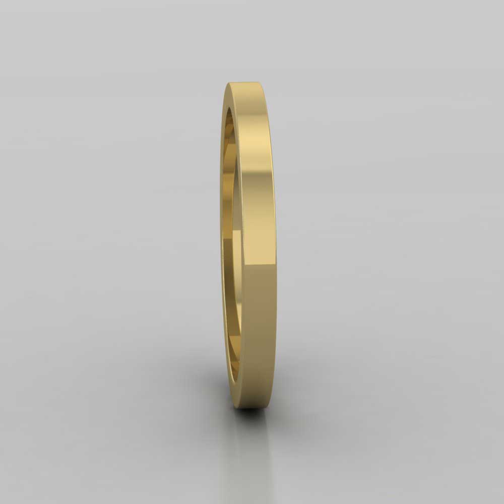 22ct Yellow Gold 2mm Flat Shape Super Heavy Weight Wedding Ring Right View