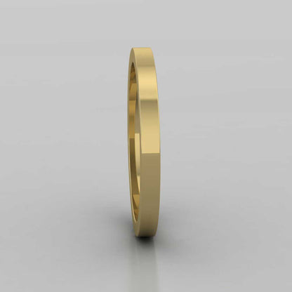 22ct Yellow Gold 2mm Flat Shape Super Heavy Weight Wedding Ring Right View