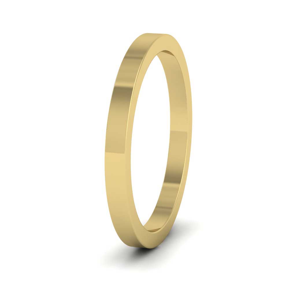 9ct Yellow Gold 2mm Flat Shape Super Heavy Weight Wedding Ring