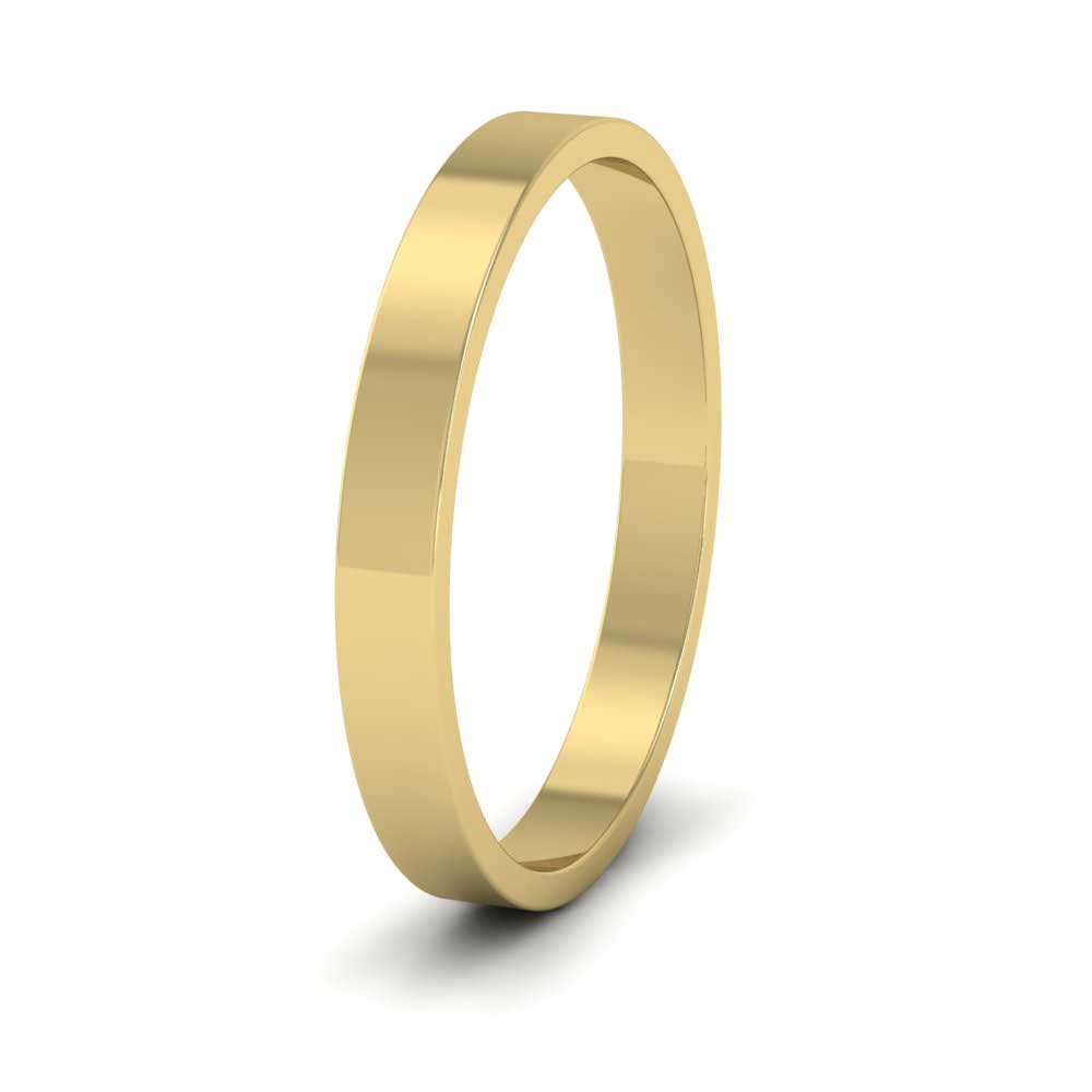 9ct Yellow Gold 2.5mm Flat Shape Classic Weight Wedding Ring