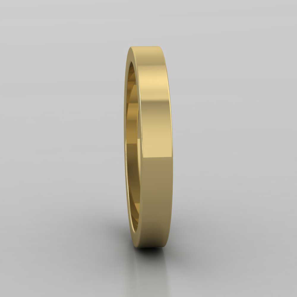 22ct Yellow Gold 3mm Flat Shape Super Heavy Weight Wedding Ring Right View
