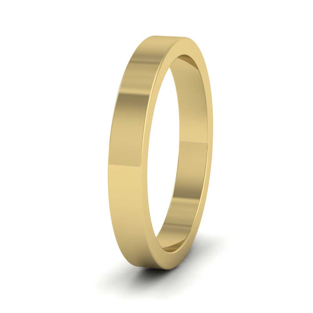 9ct Yellow Gold 3mm Flat Shape Super Heavy Weight Wedding Ring