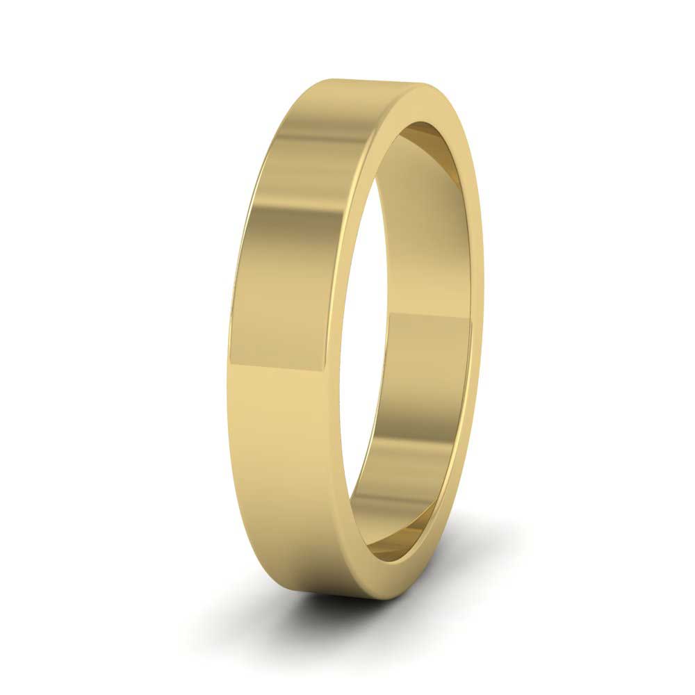 18ct Yellow Gold 4mm Flat Shape Super Heavy Weight Wedding Ring
