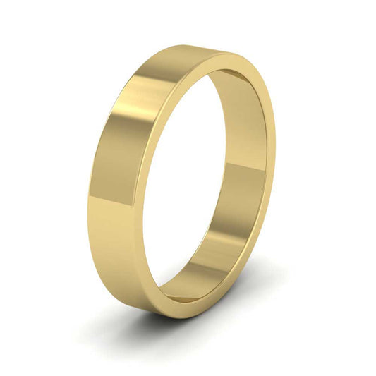 9ct Yellow Gold 4mm Flat Shape Extra Heavy Weight Wedding Ring