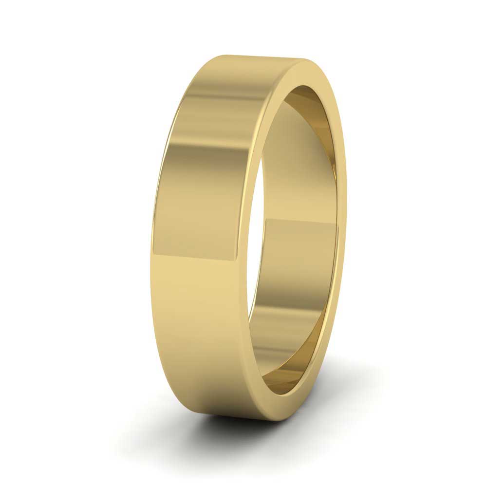 18ct Yellow Gold 5mm Flat Shape Super Heavy Weight Wedding Ring