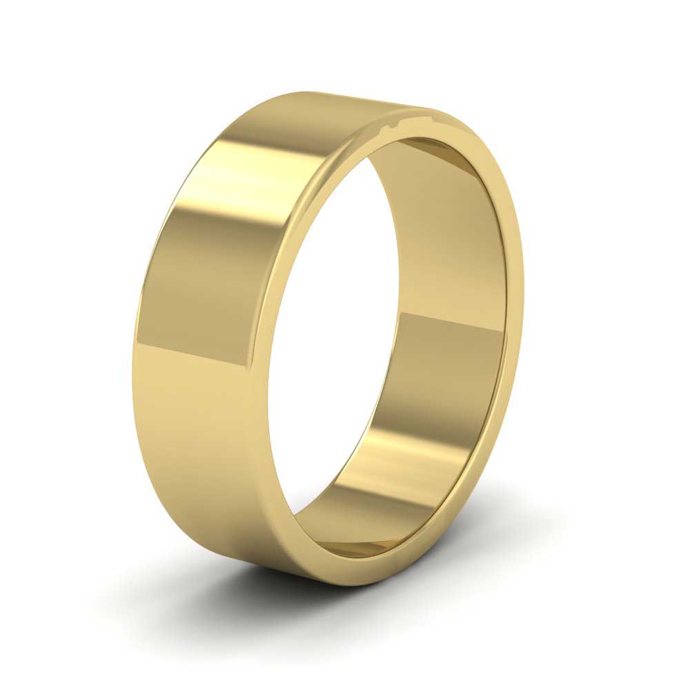 9ct Yellow Gold 6mm Flat Shape Extra Heavy Weight Wedding Ring