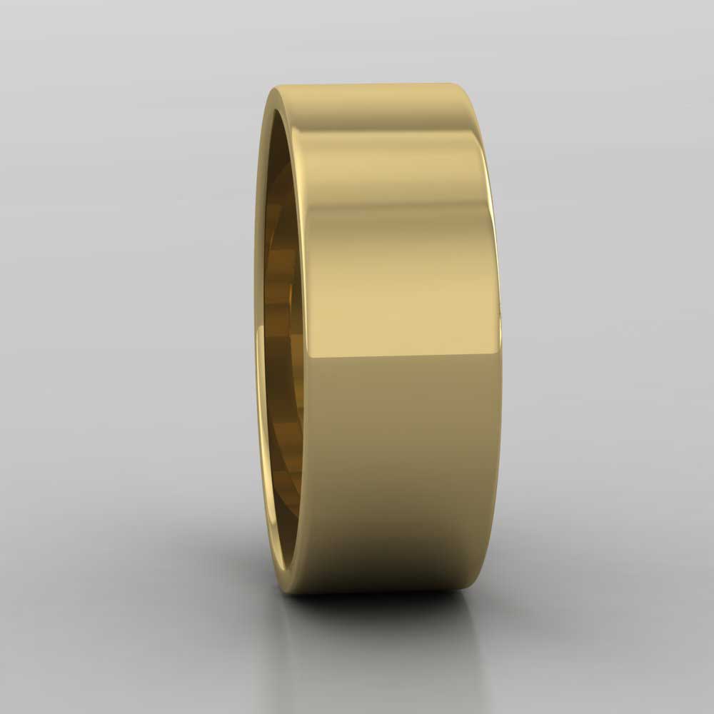 9ct Yellow Gold 7mm Flat Shape Classic Weight Wedding Ring Right View