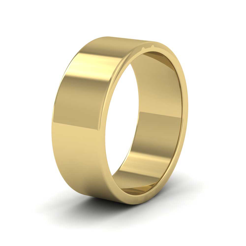 14ct Yellow Gold 7mm Flat Shape Extra Heavy Weight Wedding Ring ...