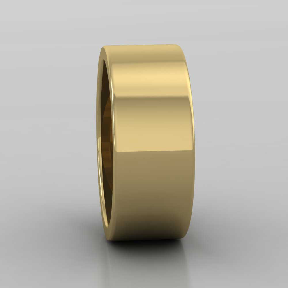 14ct Yellow Gold 8mm Flat Shape Super Heavy Weight Wedding Ring Right View