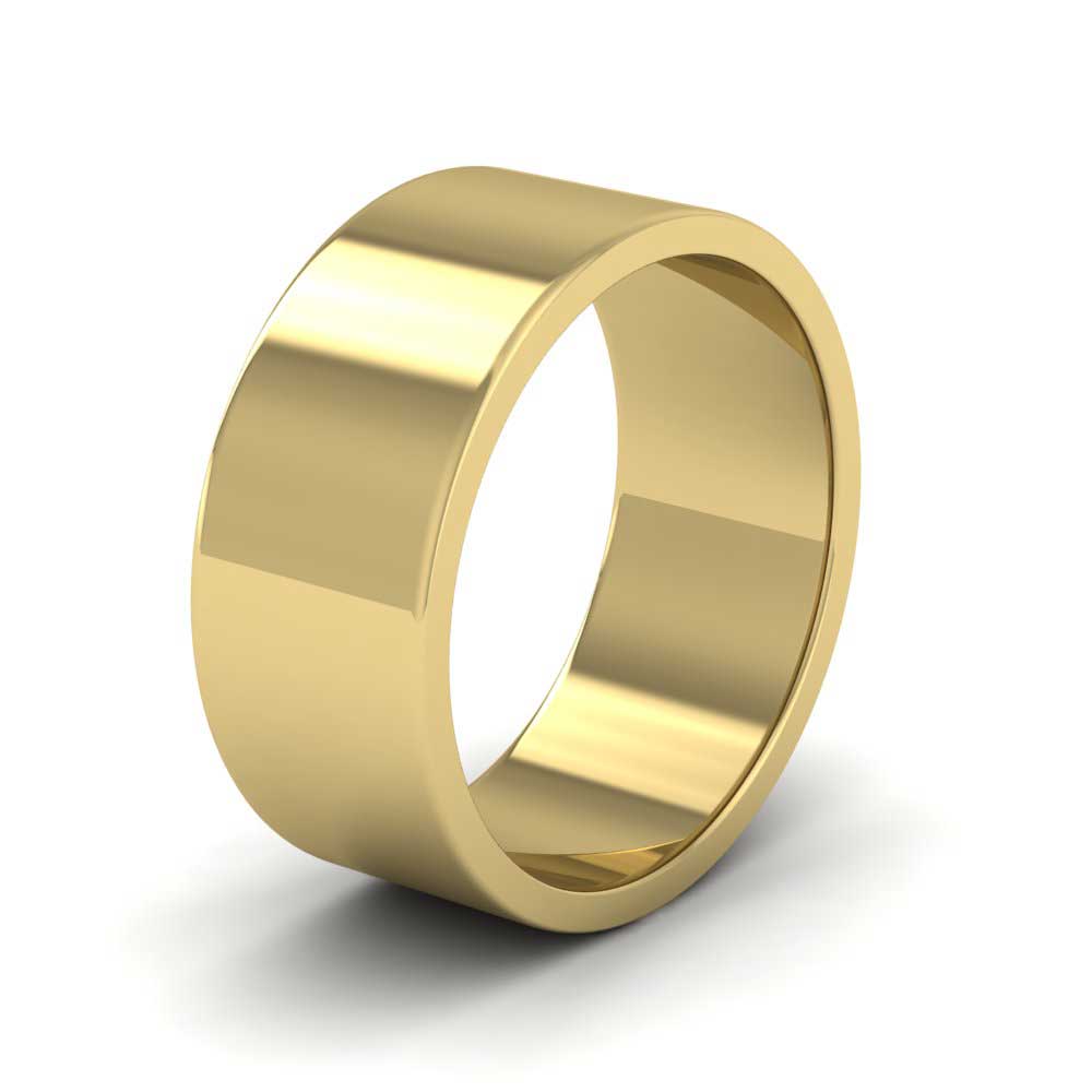 9ct Yellow Gold 8mm Flat Shape Extra Heavy Weight Wedding Ring