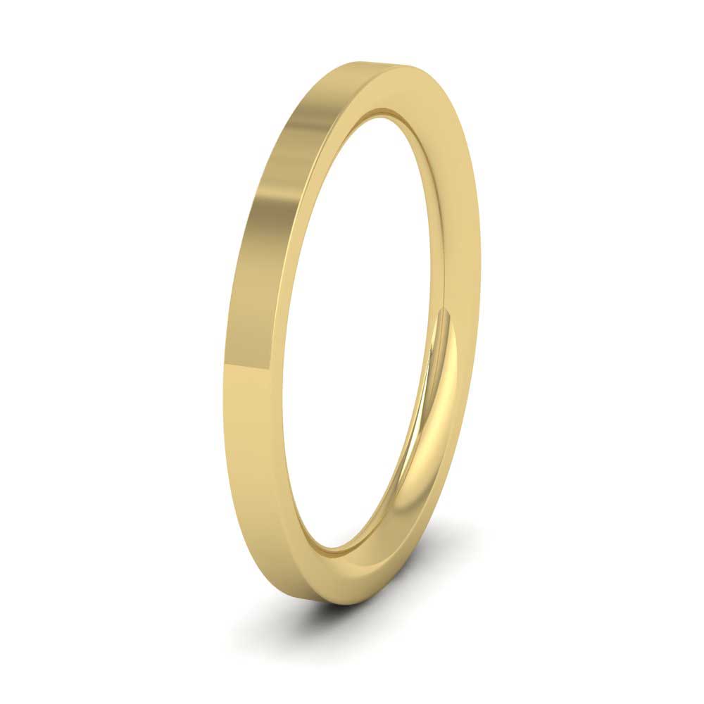 9ct Yellow Gold 2mm Flat Shape (Comfort Fit) Super Heavy Weight Wedding Ring