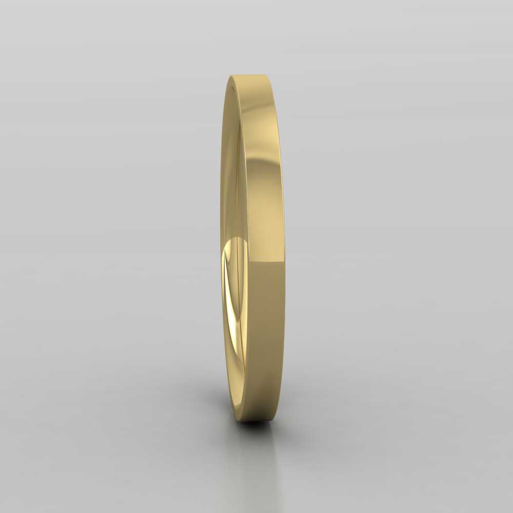 22ct Yellow Gold 2mm Flat Shape (Comfort Fit) Classic Weight Wedding Ring Right View