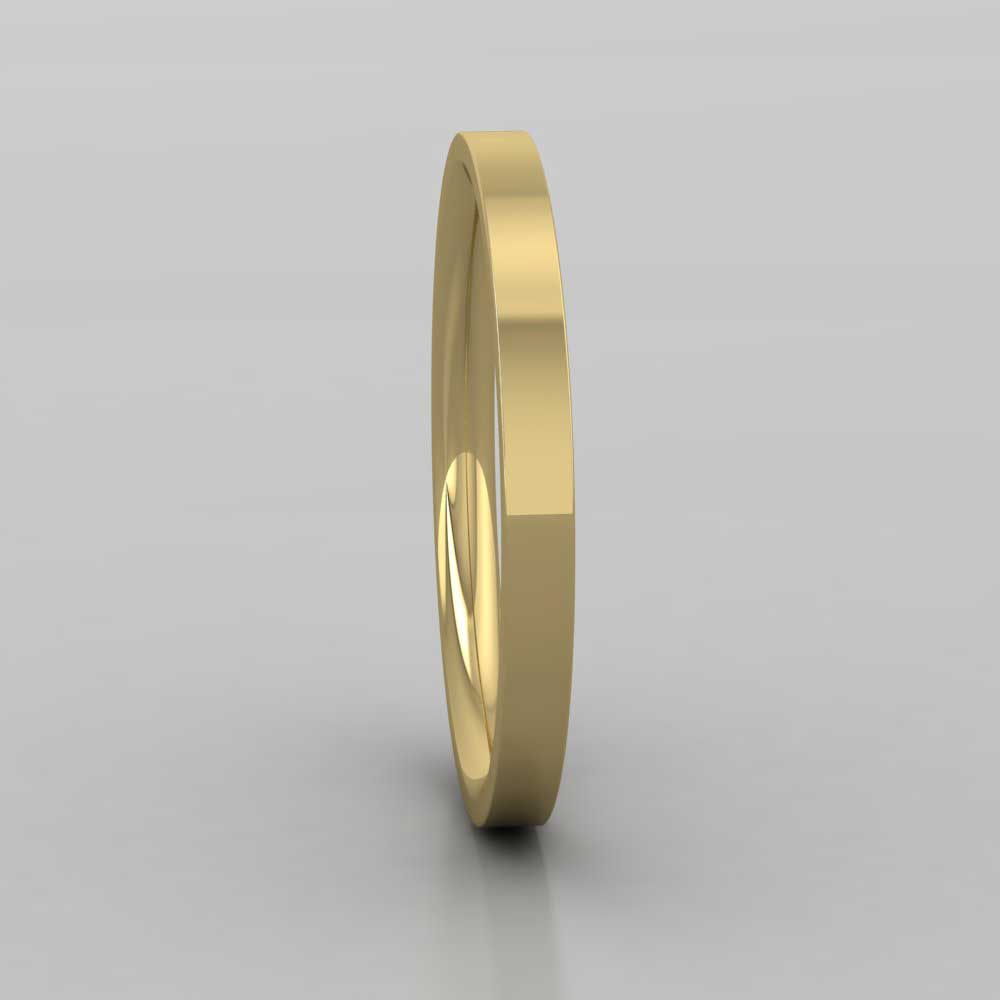 9ct Yellow Gold 2mm Flat Shape (Comfort Fit) Extra Heavy Weight Wedding Ring Right View