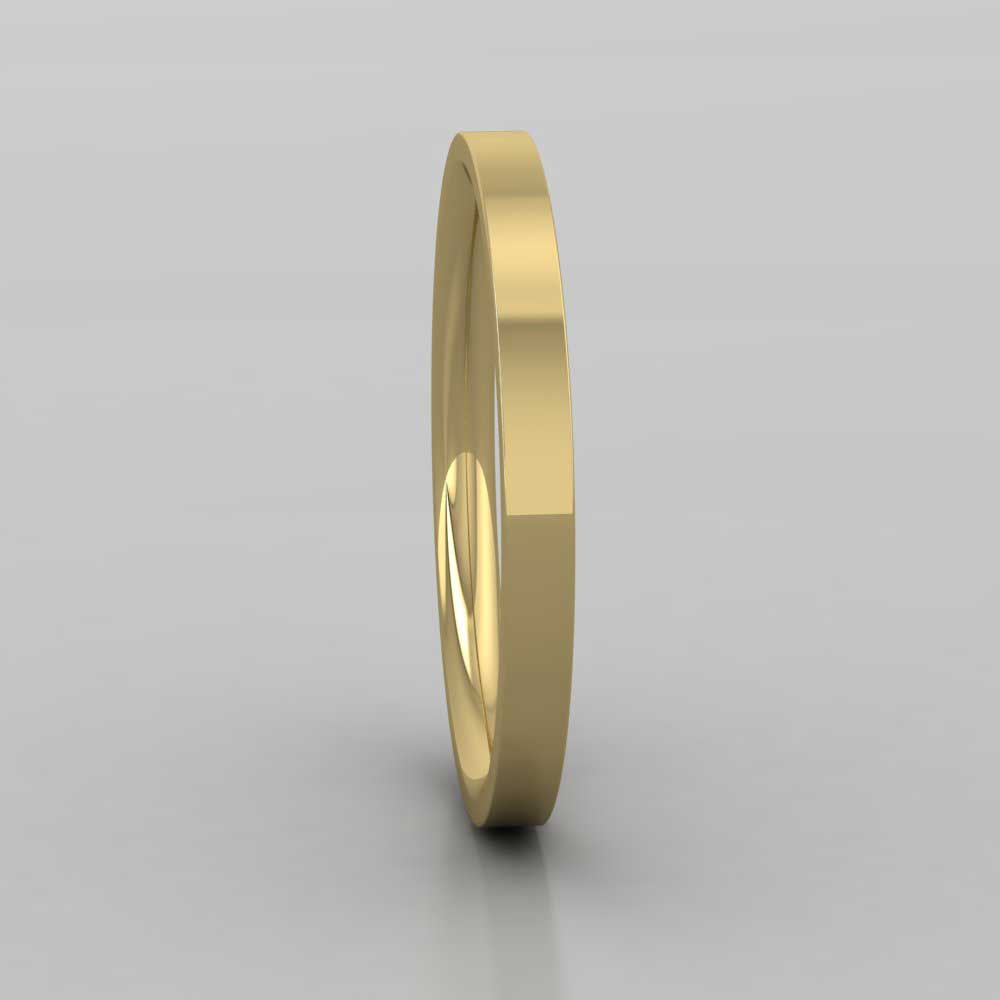 18ct Yellow Gold 2mm Flat Shape (Comfort Fit) Extra Heavy Weight Wedding Ring Right View