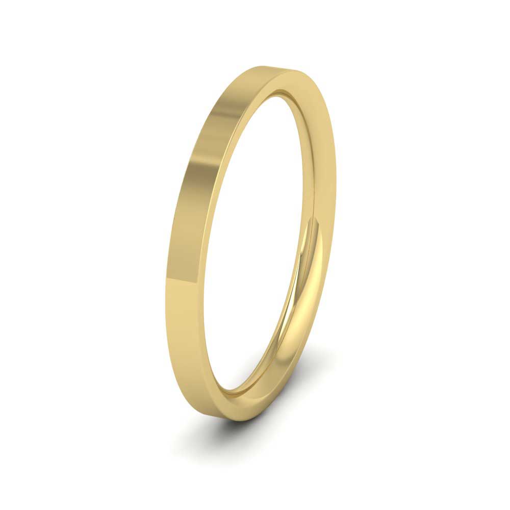 9ct Yellow Gold 2mm Flat Shape (Comfort Fit) Extra Heavy Weight Wedding Ring