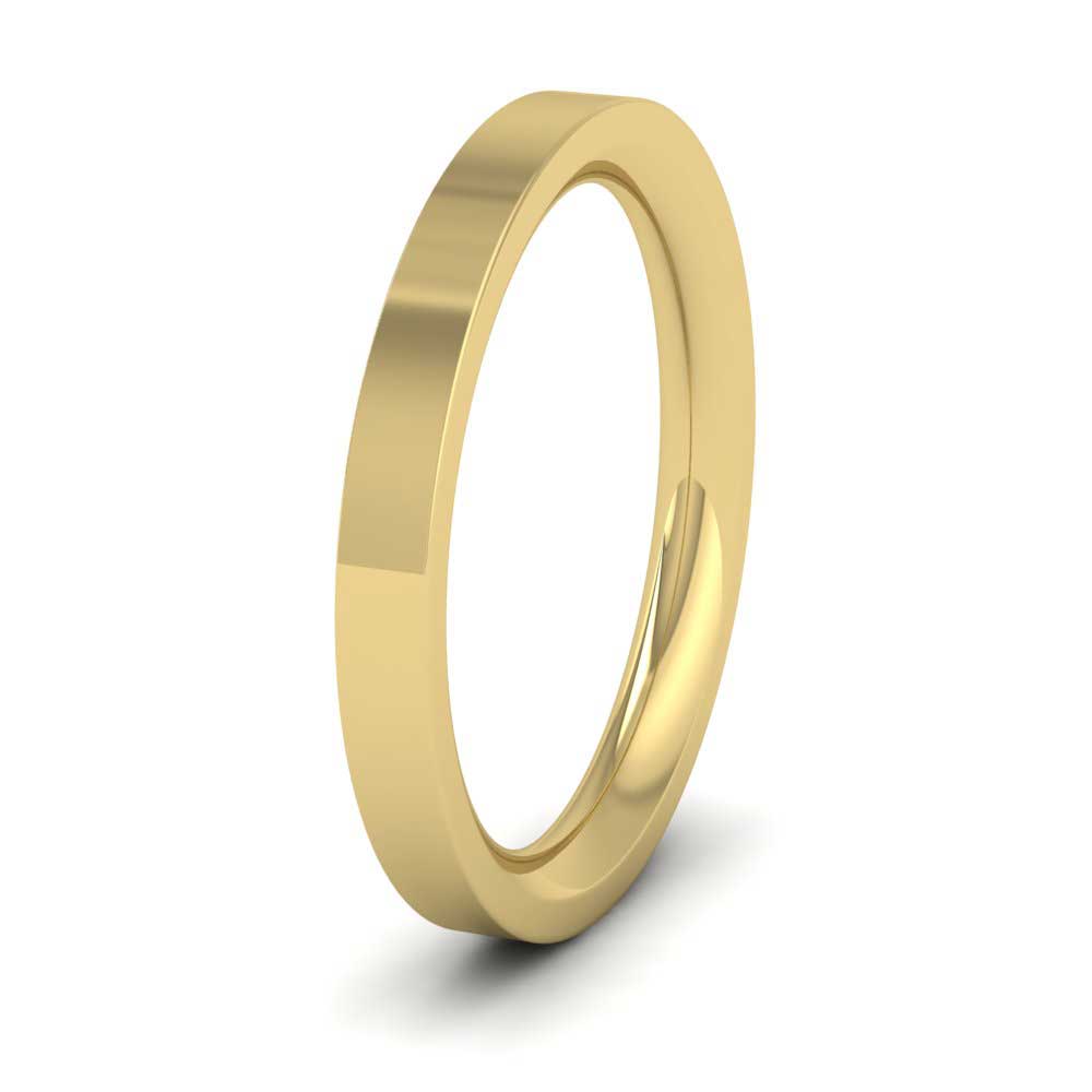 9ct Yellow Gold 2.5mm Flat Shape (Comfort Fit) Super Heavy Weight Wedding Ring
