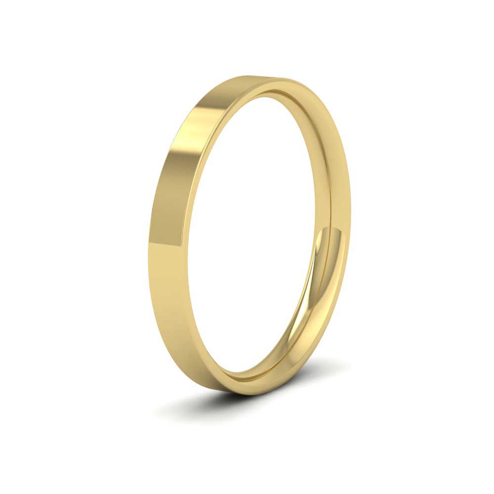 9ct Yellow Gold 2.5mm Flat Shape (Comfort Fit) Classic Weight Wedding Ring