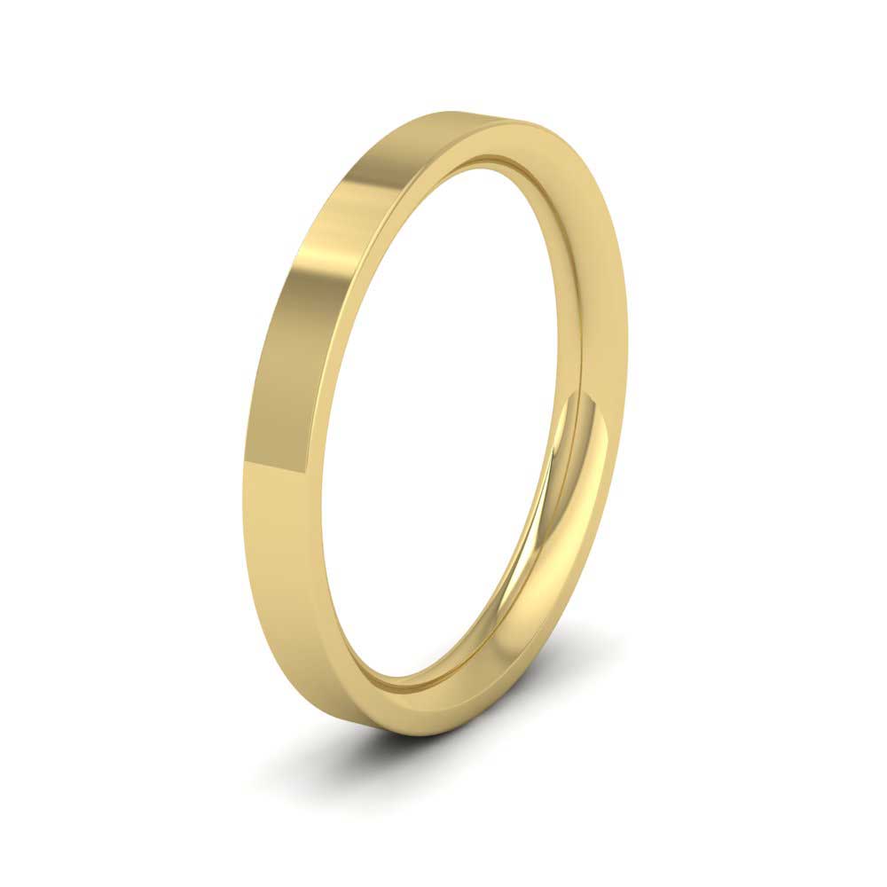 9ct Yellow Gold 2.5mm Flat Shape (Comfort Fit) Extra Heavy Weight Wedding Ring