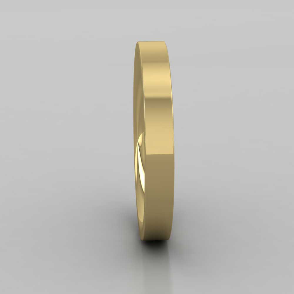 18ct Yellow Gold 3mm Flat Shape (Comfort Fit) Super Heavy Weight Wedding Ring Right View