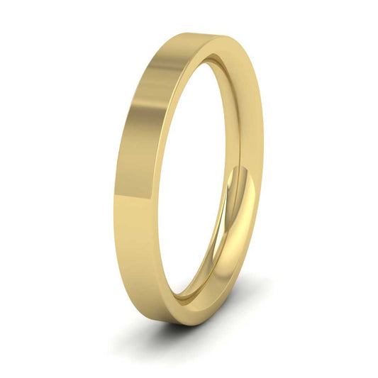 18ct Yellow Gold 3mm Flat Shape (Comfort Fit) Super Heavy Weight Wedding Ring