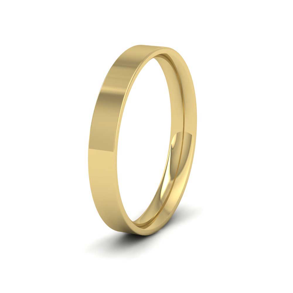 22ct Yellow Gold 3mm Flat Shape (Comfort Fit) Classic Weight Wedding Ring