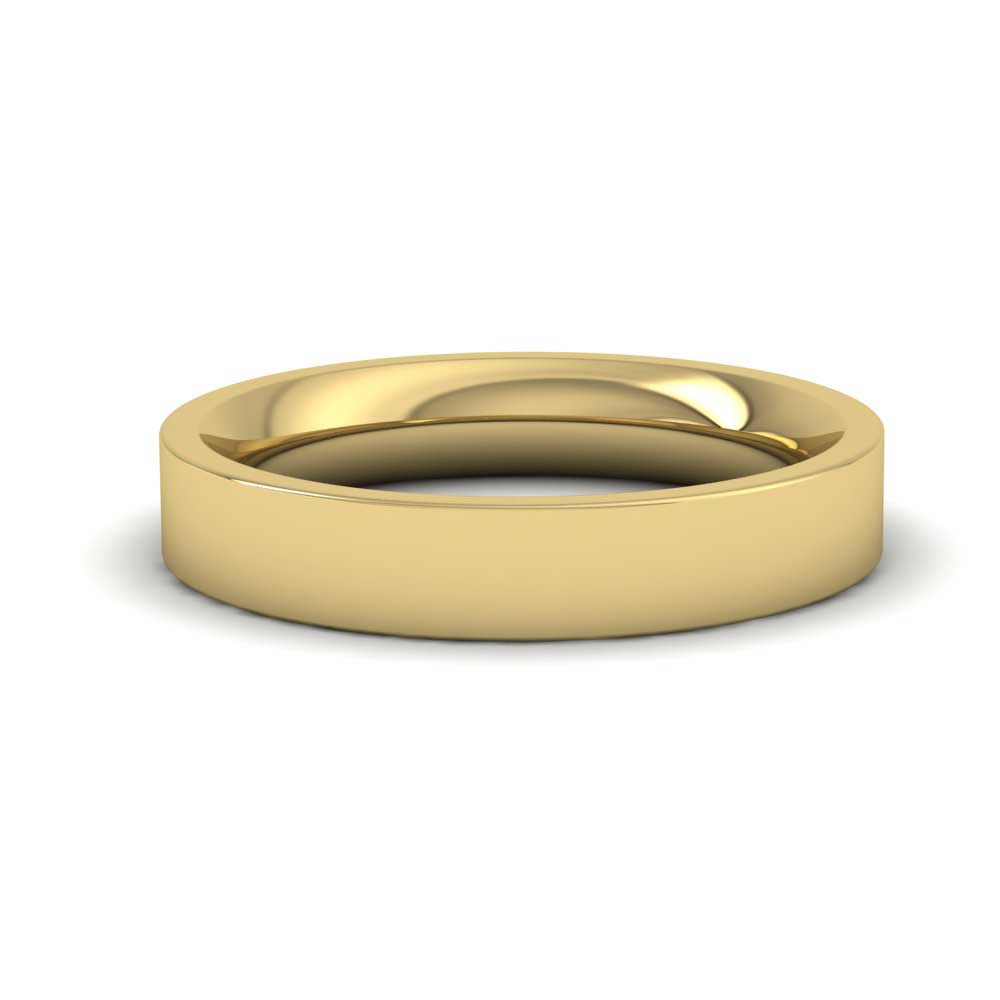 14ct Yellow Gold 4mm Flat Shape (Comfort Fit) Super Heavy Weight Wedding Ring Down View