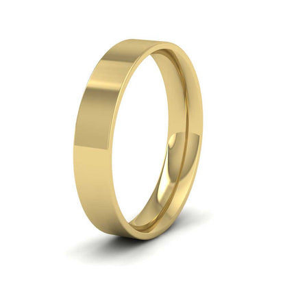 18ct Yellow Gold 4mm Flat Shape (Comfort Fit) Classic Weight Wedding Ring