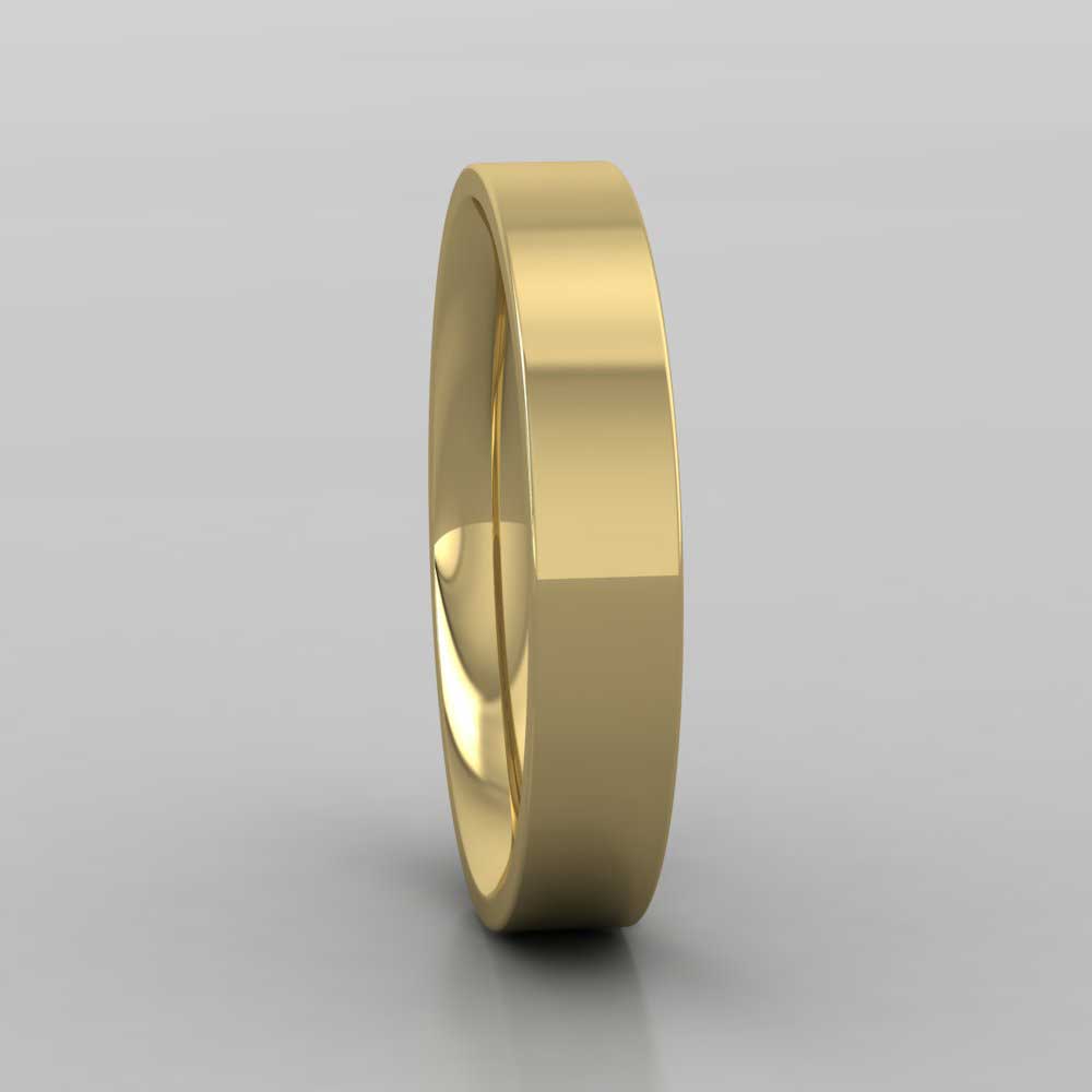 9ct Yellow Gold 4mm Flat Shape (Comfort Fit) Extra Heavy Weight Wedding Ring Right View