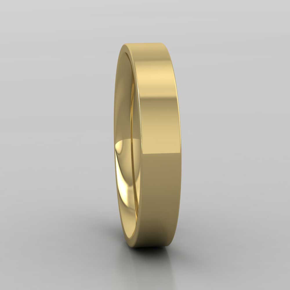 22ct Yellow Gold 4mm Flat Shape (Comfort Fit) Extra Heavy Weight Wedding Ring Right View