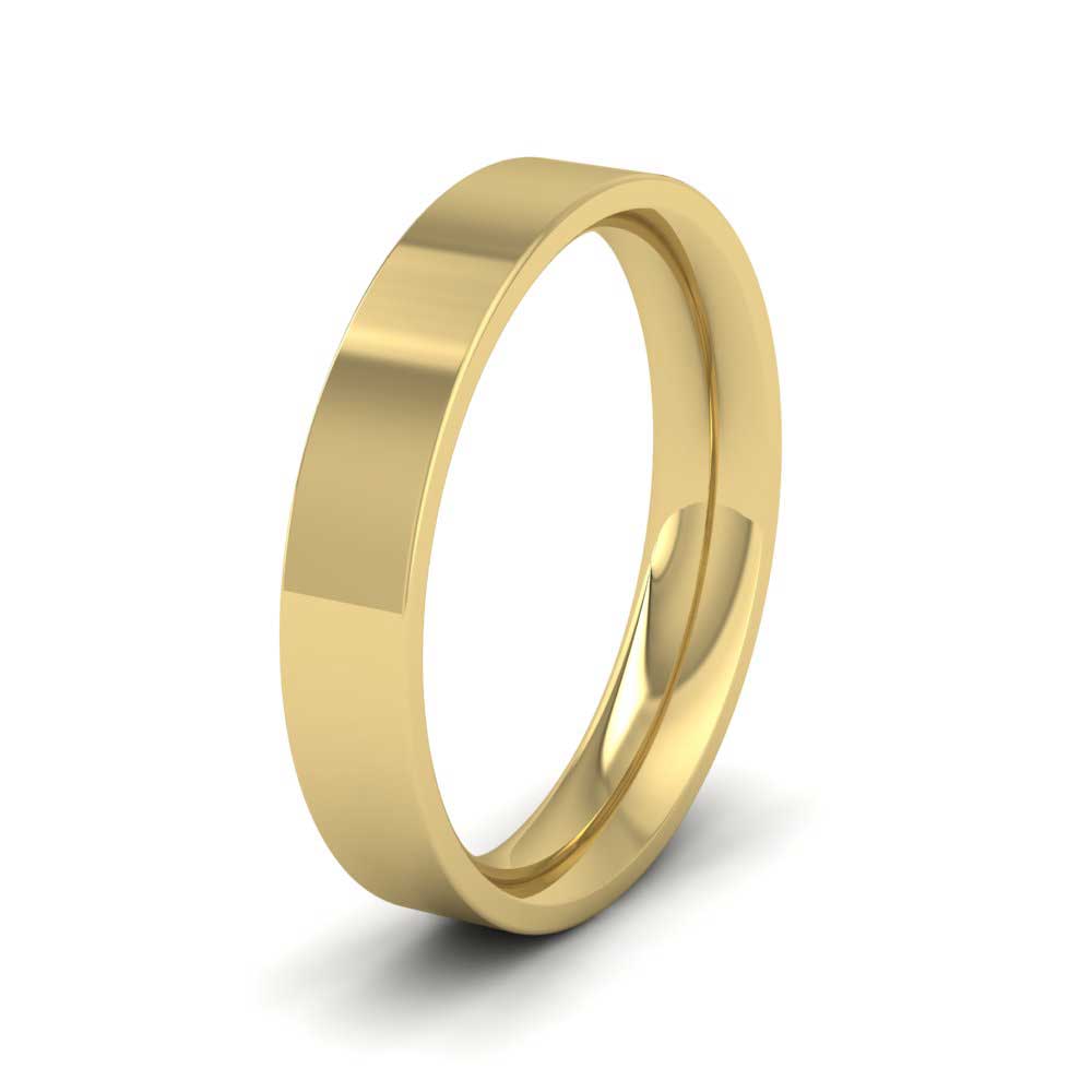 9ct Yellow Gold 4mm Flat Shape (Comfort Fit) Extra Heavy Weight Wedding Ring