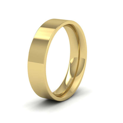 22ct Yellow Gold 5mm Flat Shape (Comfort Fit) Extra Heavy Weight Wedding Ring