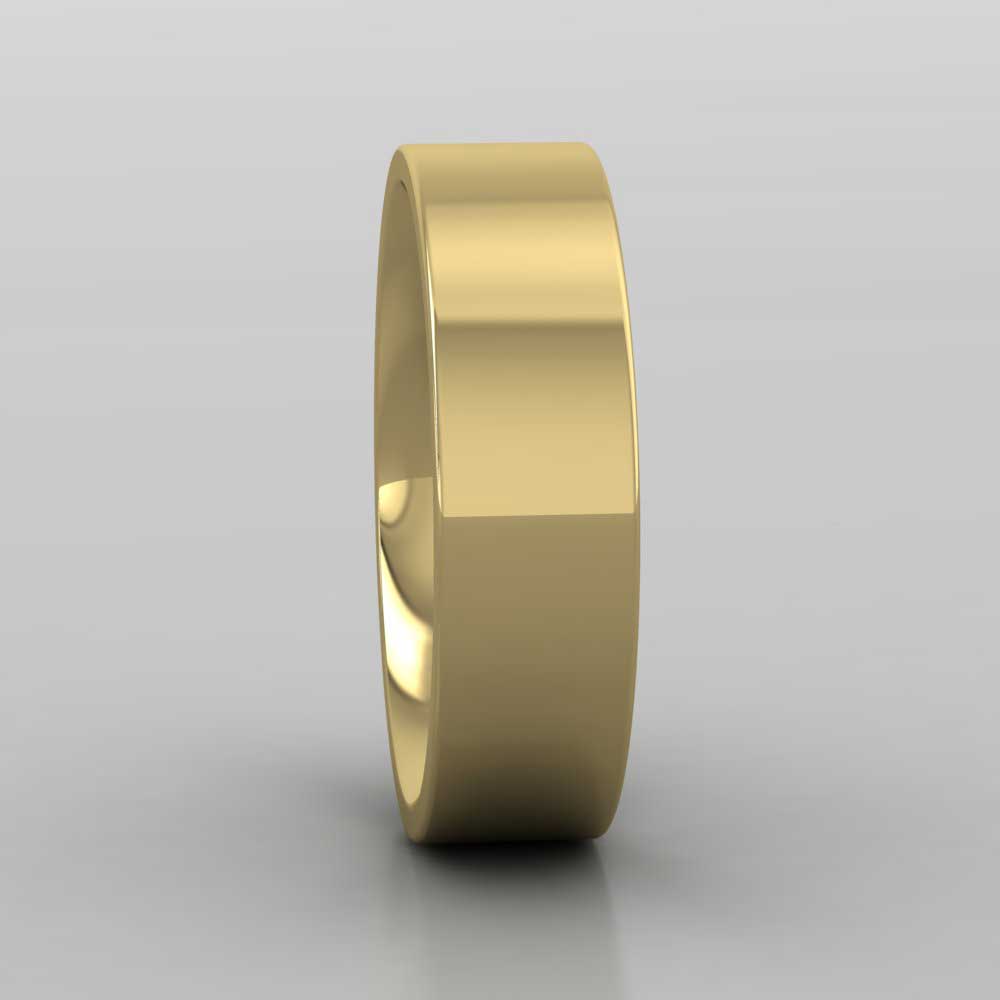 22ct Yellow Gold 6mm Flat Shape (Comfort Fit) Super Heavy Weight Wedding Ring Right View