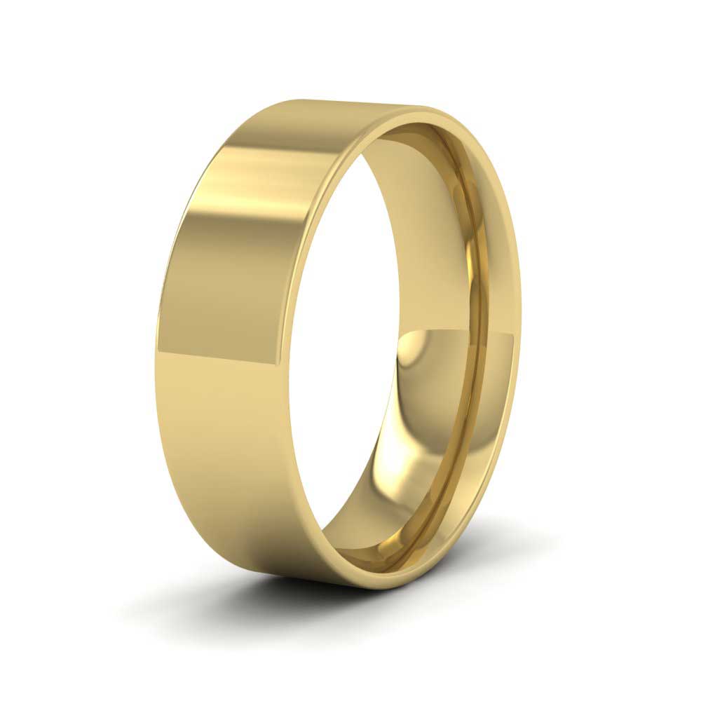 14ct Yellow Gold 6mm Flat Shape (Comfort Fit) Classic Weight Wedding Ring