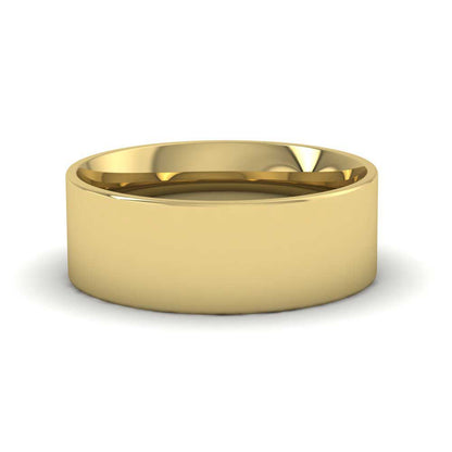 18ct Yellow Gold 7mm Flat Shape (Comfort Fit) Classic Weight Wedding Ring Down View