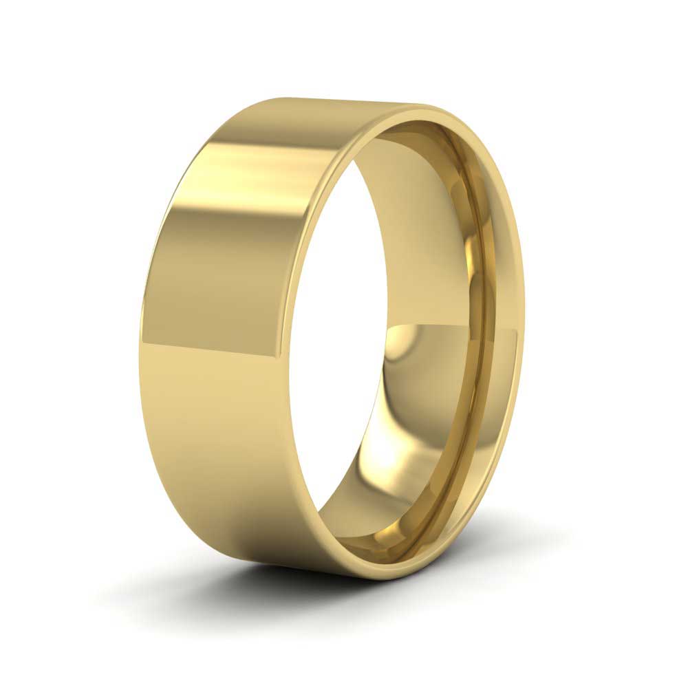 9ct Yellow Gold 7mm Flat Shape (Comfort Fit) Classic Weight Wedding Ring