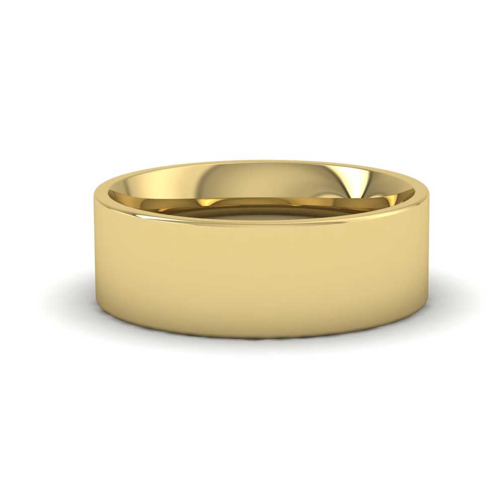 22ct Yellow Gold 7mm Flat Shape (Comfort Fit) Extra Heavy Weight Wedding Ring Down View