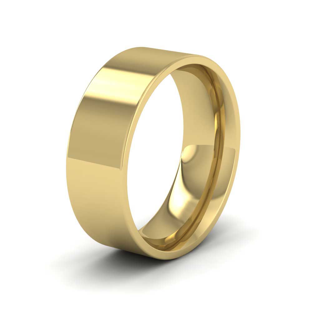 9ct Yellow Gold 7mm Flat Shape (Comfort Fit) Extra Heavy Weight Wedding Ring