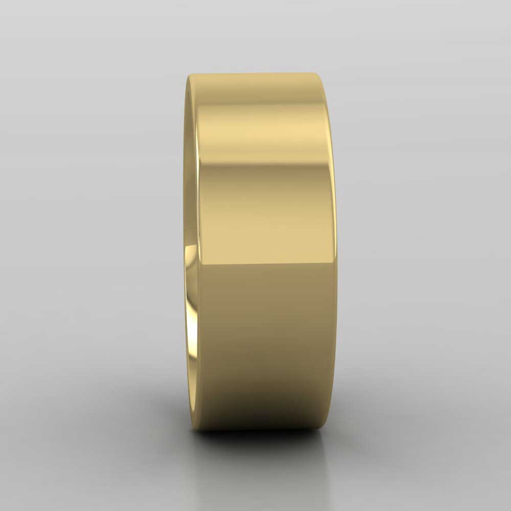 9ct Yellow Gold 8mm Flat Shape (Comfort Fit) Super Heavy Weight Wedding Ring Right View