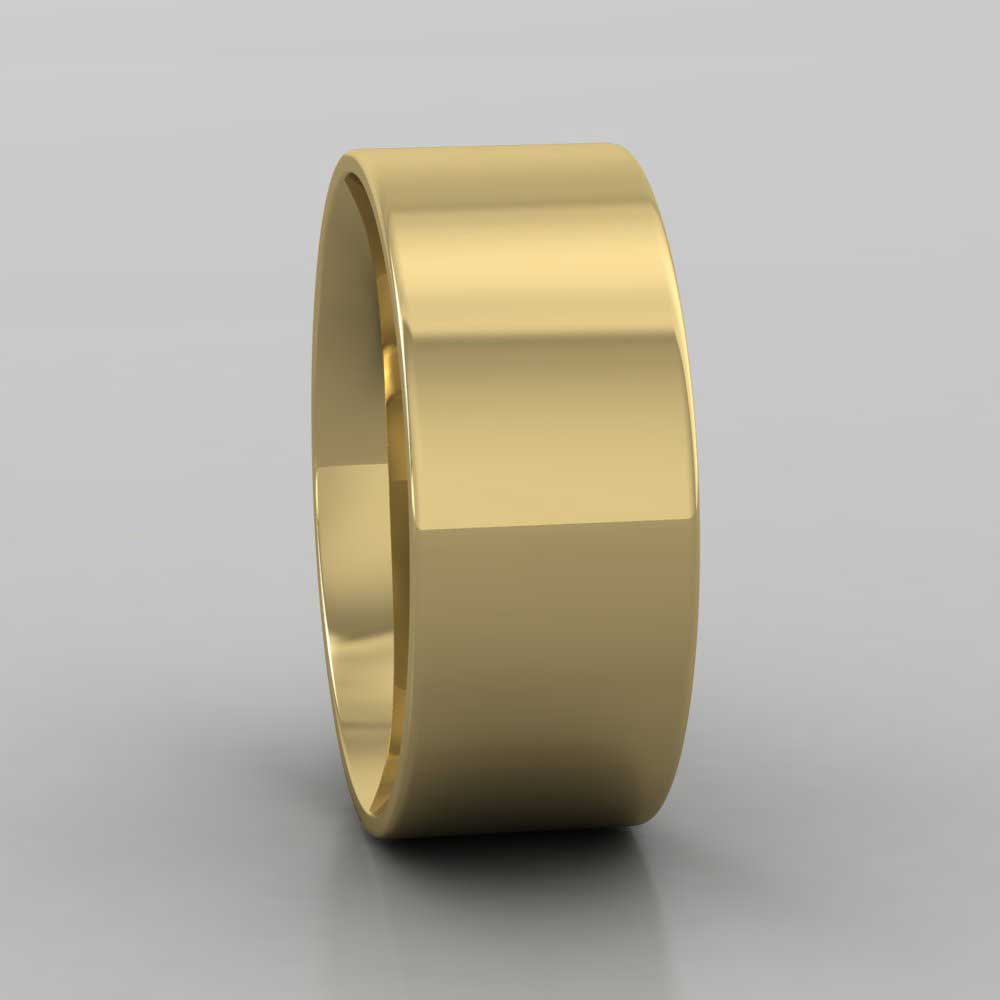 18ct Yellow Gold 8mm Flat Shape (Comfort Fit) Classic Weight Wedding Ring Right View