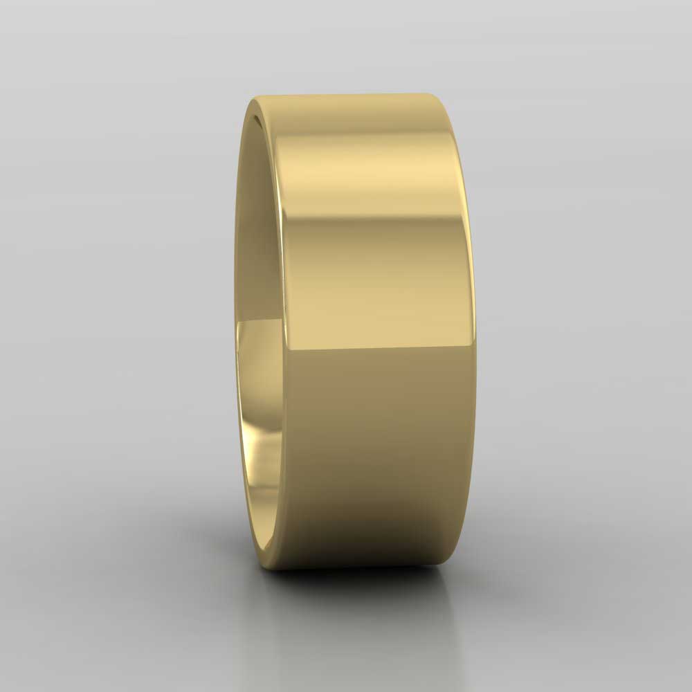 9ct Yellow Gold 8mm Flat Shape (Comfort Fit) Extra Heavy Weight Wedding Ring Right View